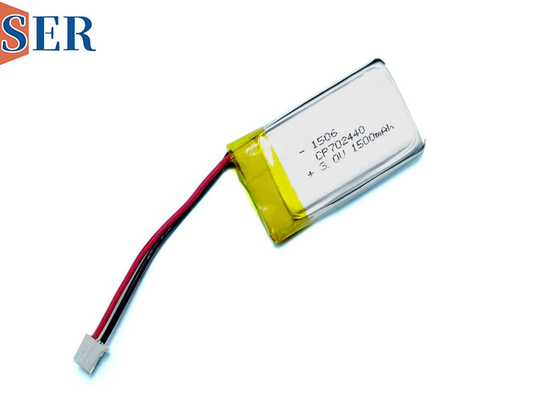 Batteria molle del manganese del litio del pacchetto della batteria ultra sottile di CP702440 3V 1500mah Li-MNO2 con il connettore dei cavi