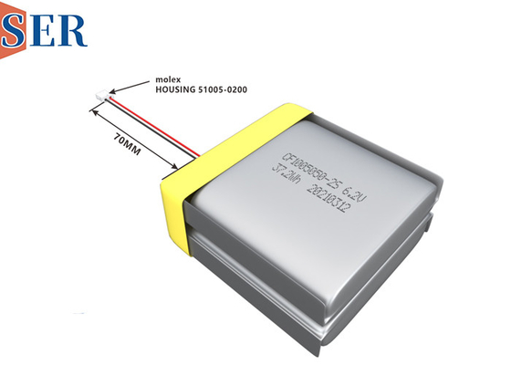 Batteria molle CP1005050-2S 6.0V 6000mAh del pacchetto del manganese del litio di CP505050-2S LiMnO2