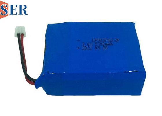 Pacchetto primario molle su misura CP503742-3p della batteria al litio di 3.0V 5700mAh