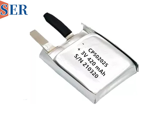 Lunga vita ultra sottile morbida delle cellule 550mAh del sacchetto della batteria di CP502025 Li-MnO2 per l'inseguimento animale
