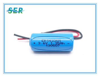 Tipo a spirale metro di dimensione ER14335M For Water Heating della batteria di pile 2/3AA del litio di 3.6V 1200mAh