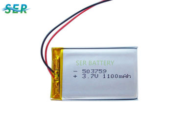 Vita di ciclo ultra sottile della batteria 503759 3.7V 1300mAh del polimero del litio 500 per l'inseguitore di GPS