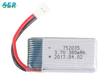 Tasso flessibile di scarico della batteria 752035 3.7v 380mah 20C 30C del fuco del polimero RC del litio alto