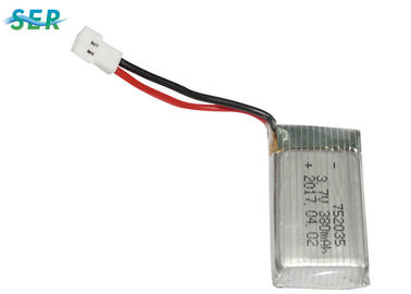 Tasso flessibile di scarico della batteria 752035 3.7v 380mah 20C 30C del fuco del polimero RC del litio alto