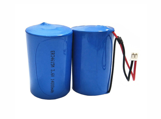 3,6 la dimensione ER34615M/W200A ER34615M/W200C ER34615M-T1 del litio D della batteria di volt 14AH Li SOCL2 con cavo conduce il connettore