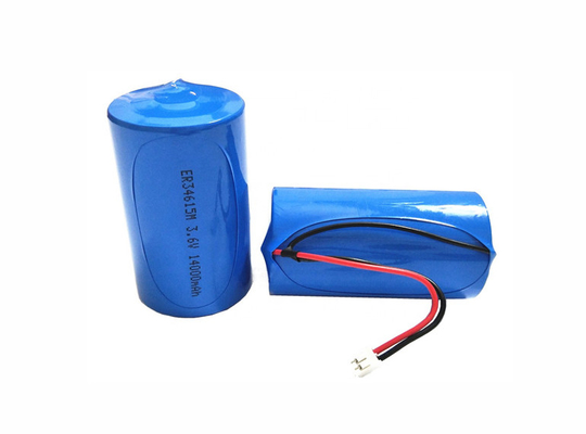 3,6 la dimensione ER34615M/W200A ER34615M/W200C ER34615M-T1 del litio D della batteria di volt 14AH Li SOCL2 con cavo conduce il connettore