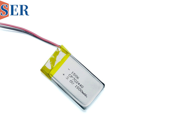 Batteria molle del manganese del litio del pacchetto della batteria ultra sottile di CP702440 3V 1500mah Li-MNO2 con il connettore dei cavi