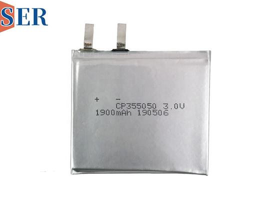 batteria d'imballaggio molle ultra sottile del sacchetto del diossido del manganese del litio della batteria CP355050 di 3.0V 1900mAh