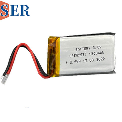 CP502537 litio sottile primario ultra sottile delle cellule della batteria 3.0V 1200mAh Lipo