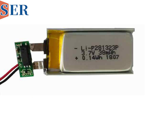 LP281323 3.7v 38mAh batteria ricaricabile in polimero di litio con cavo FPC per auricolare wireless