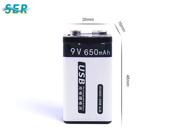 Pacchetto 650mAh della batteria al litio di capacità elevata 9V ricaricabile per il metro/allarme antincendio